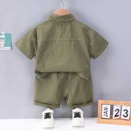 Bekleidungssets Kinder -Hemd Shorts 2pcs/Sets Neue Sommer -Baby -Kleidung Anzug Säugling Outfit