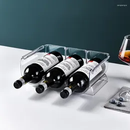 Kitchen Storage Wine Bottle Rack Transparent Refrigerator Space Saving Beverage Accessories