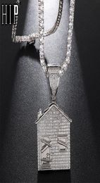 Hip Hop Iced Out Bling Cubic Zirconia The Bando Trap House Necklaces Pendants For Men Rapper Jewelry With Tennis Chain4128290