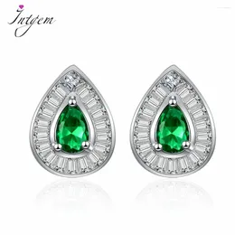 Stud Earrings Women's Jewelry S925 Silver Earring 18K White Gold Engagement Love Promise Anniversary Day