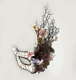 Fine Venetian Broadway Floral Tree Branches Antler Mask Masquerade Christmas Makeup Party Fancy Dress Makes Accessories 2009292720774