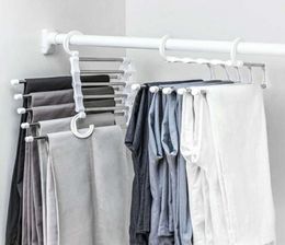 Hangers Racks Closet Organiser For Clothes Multifunctional 5 In 1 Trouser Storage Rack Adjustable Pants Wardrobe9035075