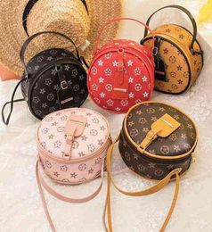 Luxury Kids Girls Handbags Mini Purse Tote Bags For Children Fashion Designers Flower One Shoulder Messenger Handbag Round Cake Ba7232445