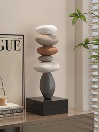 Modern Art Feng Shui Stone Resin Sculpture Wine Cabinet Decor Living Room Desktop Home Decoration Statue Model Figurines 240430