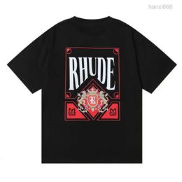 Spring Summer Rhude t Man Shirts Women Tees Skateboard Oversize Short T-shirt Luxury Brand T-shirts Us Size S-xxl