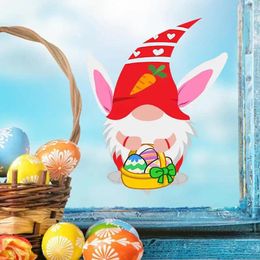 Wall Stickers 1Set 2024 Easter Coloured Cute Eggs Refrigerator Cabinet Window Decals Sticker Glass No Glue