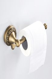 Antique Roll Paper Holder European Brass Toilet Paper Holder Thicken Retro Waterproof Bathroom Wall Mounted Tissue Holder4397712