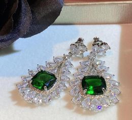 Dangle Earrings Luxury Aesthetic Drop Green Stone Wedding 2022 Trend Unusual Accessories Vintage Jewellery Long Hanging For Women8261657