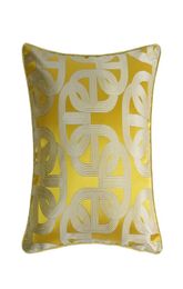 Contemporary Yellow Geometric Interior Decorative Pillow Case Square Floor Sofa Chair Home Deco Jacquard Woven Bedding Cushion Cov3269464