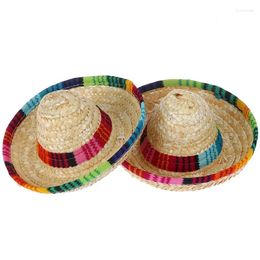 Dog Apparel Mini Pet Dogs Straw Hat Sombrero Cat Sun Beach Party Hats Hawaii Style For Funny Accessories