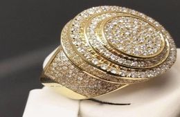 New Goldplated Diamond Ring for Men Fashion Fashion Business Rings Men Engagement Rings Hand Jewellery Whole2112736