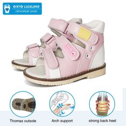 Childrens Footwear Summer Kids Girls Orthopedic Sandals Barefoot Princess Baby Toddler Boys Flatfeet Shoes Size20 21 22 240415