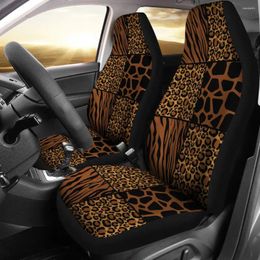 Car Seat Covers Animal Print Patchwork Pattern Protectors Set Gifts Idea Pack Of 2 Universal Front Protective Cover