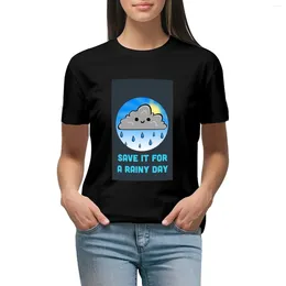 Women's Polos Rainy Day T-shirt Korean Fashion Plus Size Tops Funny T Shirts For Women