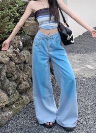 Women's Jeans Slergiri High Waisted Tie-dye Oversize Wide Leg Woman Y2k Streetwear Casual Loose Denim Long Trousers For Women 2024
