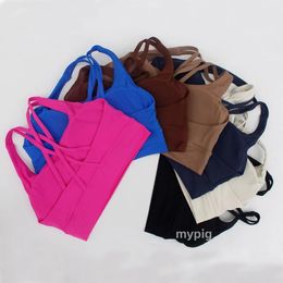 Hot selling large size yoga bra vest womens summer sexy solid color exposed navel top sleeveless fashionable organza sports bra vest
