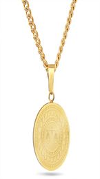 gold plated stainless steel chain round balance medal woman jewelry necklace1199129