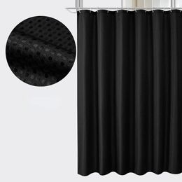 Plain waterproof and mildew-proof polyester shower curtain bathroom punch-free shower curtain fabric 240423