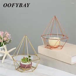 Candle Holders Nordic Iron Geometric Holder Home Wedding Decoration Ornament Handicrafts Living Room Candlestick Romantic Candlelight
