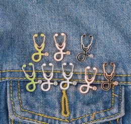 Nurse Doctor Stethoscope Enamel Brooch Pins Creative Lapel Brooches badge For women Men Girl Boy Fashion Jewelry Gift3071557