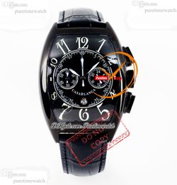 Mariner 8080 Quartz Chronograph Mens Watch DLC Steel Black White Number Dial Leather Strap Stopwatch Reloj Hombre Montre Hommes Puretimewatch PTFM g5