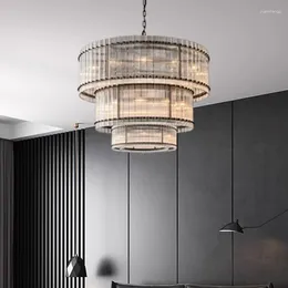 Chandeliers AiPaiTe Modern Glass And Iron Chandelier With Adjustable Chain For Indoor Lighting In Living Room Dining Bedroom.