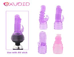 EXVOID Dildo Head Covers Vibrator Cap Tongue Vibrators G Spot Massager AV Rod Magic Wand Attachment Adult Products3926295