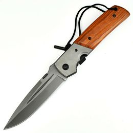Wholesale 440C Steel Blade Popular Professional Outdoor Tactical Knife Folding Knife Wooden Handle Portable EDC Pocket Knife