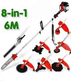 New Model Garden Trimmer 52CC 8 in 1 Multi Brush CutterGrass CutterWhipper SniperPole Chain SawHedger Attachment with Several 7351500