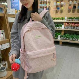 Backpack Cute Fashion Girls Shoolbag Simple Student Bookbag Teens For College Solid Bag Laptop Mochila Women