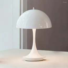 Table Lamps Nordic Cordless Touch Lamp Dimmable USB Rechargeable Small Mushroom Bedroom Bedside Decor Operated Light