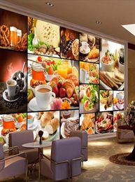 Dropship Custom Mural Wallpaper European Style Bread Baking Milk Tea Dessert Shop Cafe Backdrop Decor Poster Po Wallpaper For W9914297