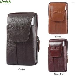 Waist Bags Cowhide Leather Fanny Packs Men Casual Bum Bag Mobile Phone Pouch