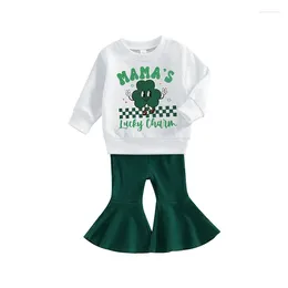 Clothing Sets St Patricks Day Kids Toddler Baby Girl Clothes Set Mama S Lucky Charm Sweatshirt Top Flare Pants