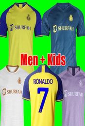 Al Nassr FC Soccer Jerseys t shirt Ronaldo Home Yellow Away 22 23 CR7 Gonzalo Talisca Ghislain Konan Vincent Aboubakar Men Footbal5225186