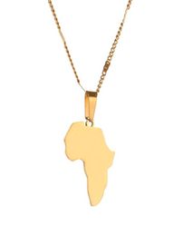 Stainless Steel African Map Pendant Necklace Jewellery Map of Africa Women Charm Jewelry1703182