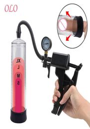 OLO Penis Enlargement With Master Pressure Gauge Delayed Ejaculation Vacuum Pump Sex Toy For Men Penis Pump Penis Extender X06025559710