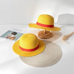 Luffy Adult Straw Hat COSPALY Anime Dress Up Parent-child Cap Sunshade Summer Kid Sun Hat Performance Caps 240419