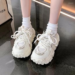 Casual Shoes 2024 Summer Chunky Women's Vulcanize In Fashion Classic Solid Color Leather Woman White Sneakers