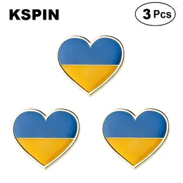 Brooches Ukraine Heart Shape Flag Lapel Pin Badge Brooch Pins Badges