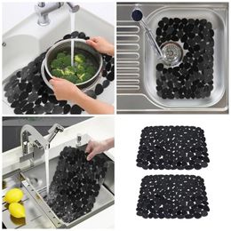Table Mats 2 Pieces Soft Anti Slip Dish Mat Protective PVC Sink Delicate Drying Material Perfect For Kitchen