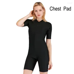 Women's Swimwear Women One Piece Professional Short Sleeve WaterProof Beach Sun Protection Quick-Drying Surfing Bathing Rash Guard