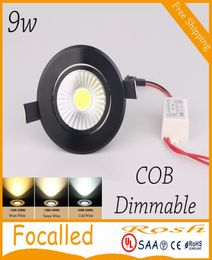 Black LED Ceiling Downlight dimmable 9W LED Recessed ceiling Spot light COB Lamp High Colour Indoor lighting light ColdWarm White 8515110