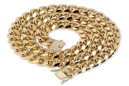 18K Gold Plated Necklace High Quality Miami Cuban Link Chain Necklace Men Punk Stainless Steel Jewellery Necklaces8403835