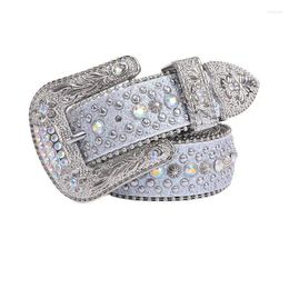 Belts 2024 Style Men's Belt Hexagram Jewelry Sparkling And Beautiful Diamond Women's