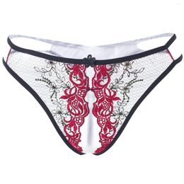 Women's Panties Sexy Underwear For Open Crotch Lace Embroidery Erotic Thongs Personality Low Waist Matching Bottom Couples