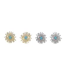 baguette cz firework evil eye stud earring pave cubic zirconia turquoise gemstone elegance gorgeous lucky women jewelry7253786