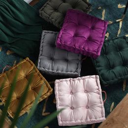 Pillow Nordic Style Dutch Fleece Velvet Pleated Square Seat Pouffe Throw Sofa Home Decor Cojines Redondo Coussin 42cm