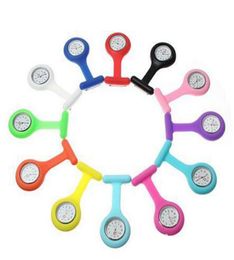 Christmas Gift Nurse Medical watch Silicone Clip Pocket Watches Fashion Nurse Brooch Fob Tunic Cover Doctor Silicon Quartz Watches5550566