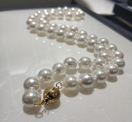 Jyx Shell Pearl Necklace Jewellery 88 5mm Round White Natural Sea 18 High Lustre Top Necklaces295u7977153